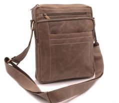 PÁNSKE KOŽENÉ CROSSBODY TAUPE HUNTER 250839