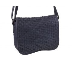 Dámska kožená crossbody kabelka modrá 270112