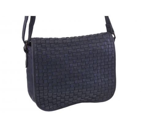 Dámska kožená crossbody kabelka modrá 270112